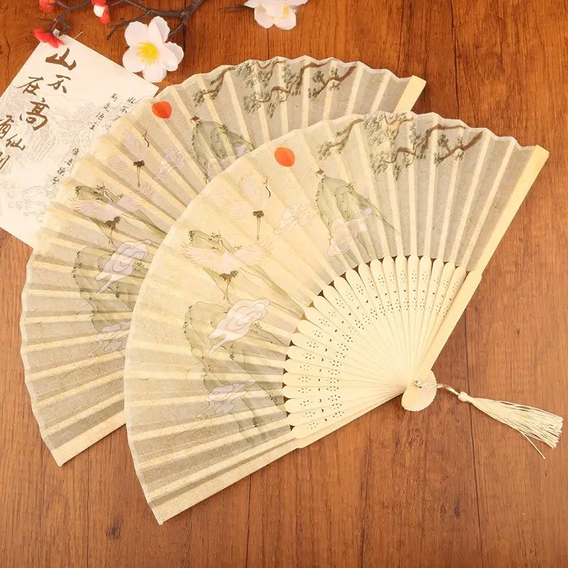 Chinese Style Manual Fans Foldable Hand Fan For Wedding Ancient Costume Motives Event Decoration Summer Cooling Props