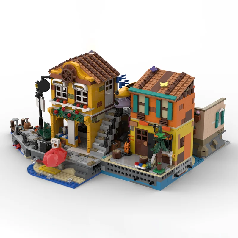 وحدات بناء المدينة نموذج Moc قوالب بناء وحدات الدهون كراب ريستو التكنولوجيا كتل عيد الميلاد لتقوم بها بنفسك لعبة هدايا البناء