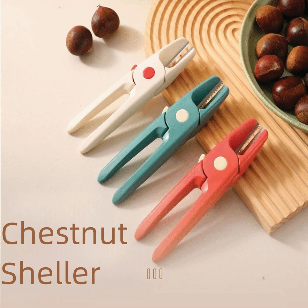 

Stainless Steel Chestnut Sheller Non-slip Ergonomic Handle Walnut Opener Comfortable Grip Multifunctional Nutcracker Tool Home