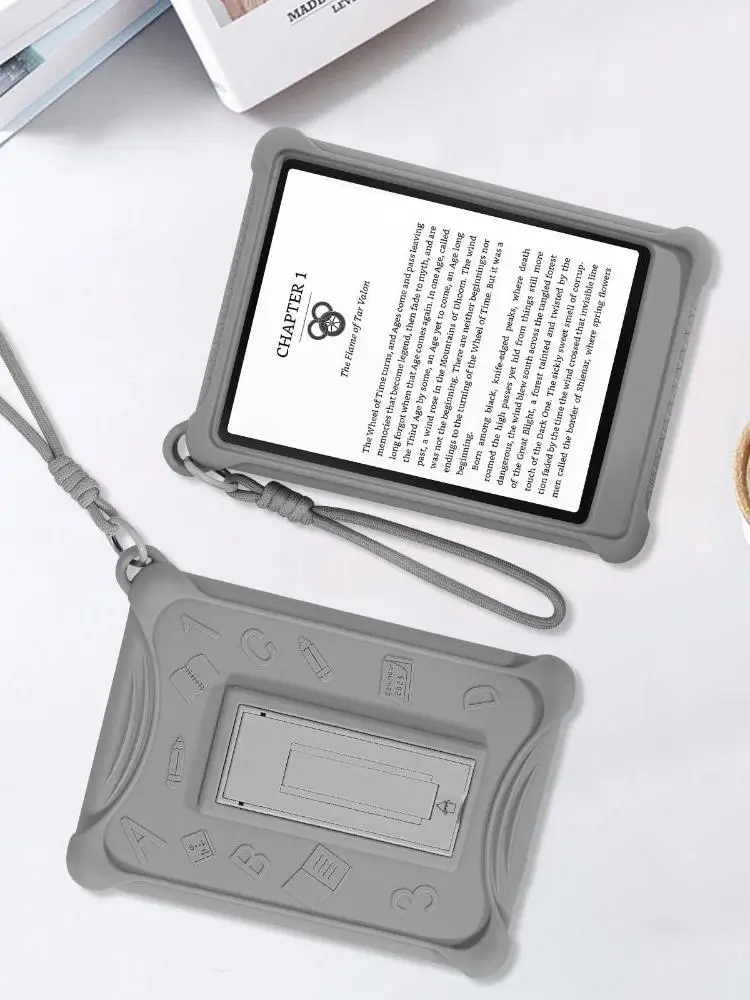 Silikonowe etui na e-reader z paskiem na rękę, odporne na wstrząsy, ochronne, z podstawką do Kindle Paperwhite 2024 (12. generacji) 7 cali Colorsoft — zdjęcie produktu 7