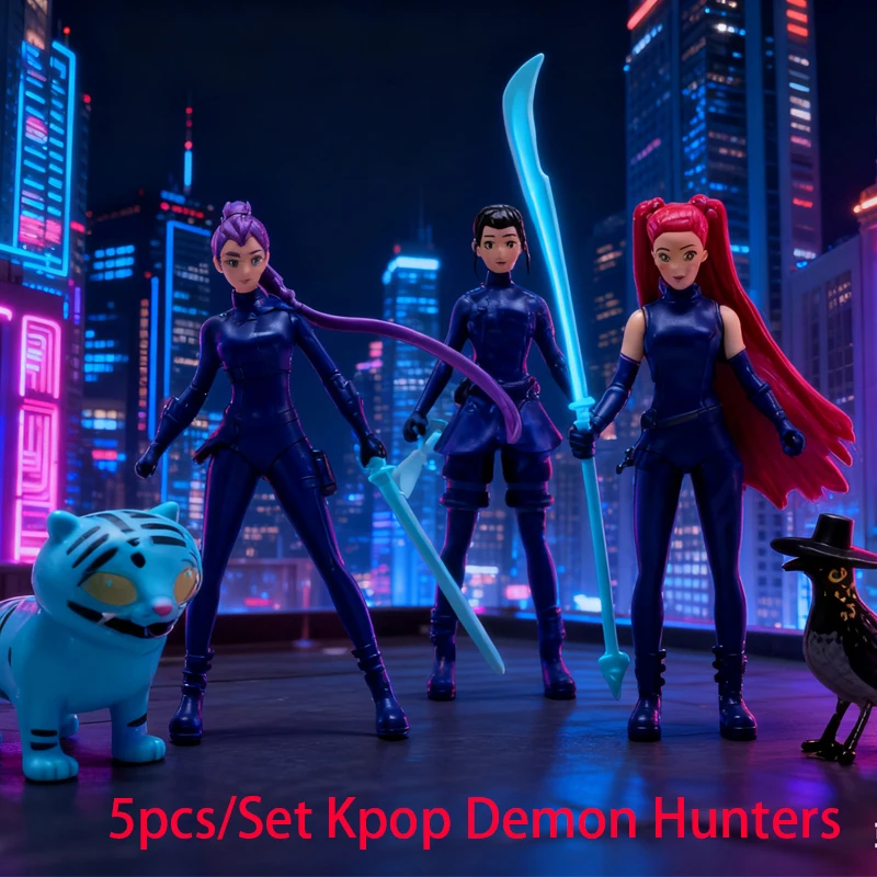 5 stks/set Kpop Demon Hunters Figuur Model Speelgoed PVC Cartoon Gaming Randapparatuur Bureau Decor Collectie Figuren Model Speelgoed Voor Kid *****