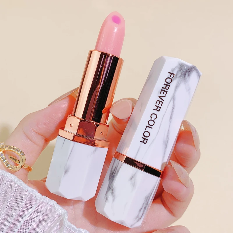 Lápiz labial mágico de Color melocotón blanco, bálsamo labial de larga duración, maquillaje hidratante y nutritivo, cambio de temperatura, Color cosmético para el cuidado de los labios