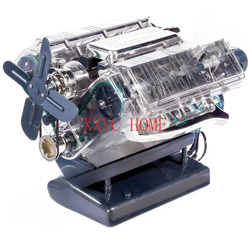 

engine model, V8 simulation eight-cylinder engine, DIY assembled toy car model engine