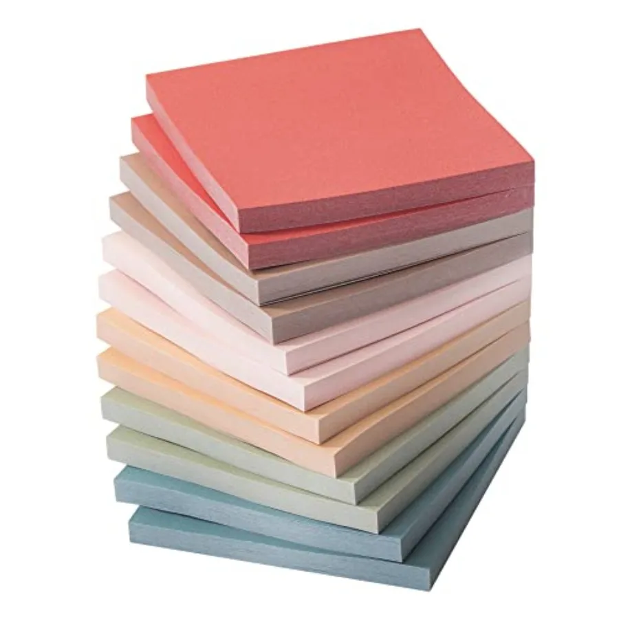 

- Sticky Notes, 3"x3", 12 Pads, 600 Sheets, Vintage Colors, Sticky Notes Bulk, Self-Stick Note Pads, Perfect for Office, School