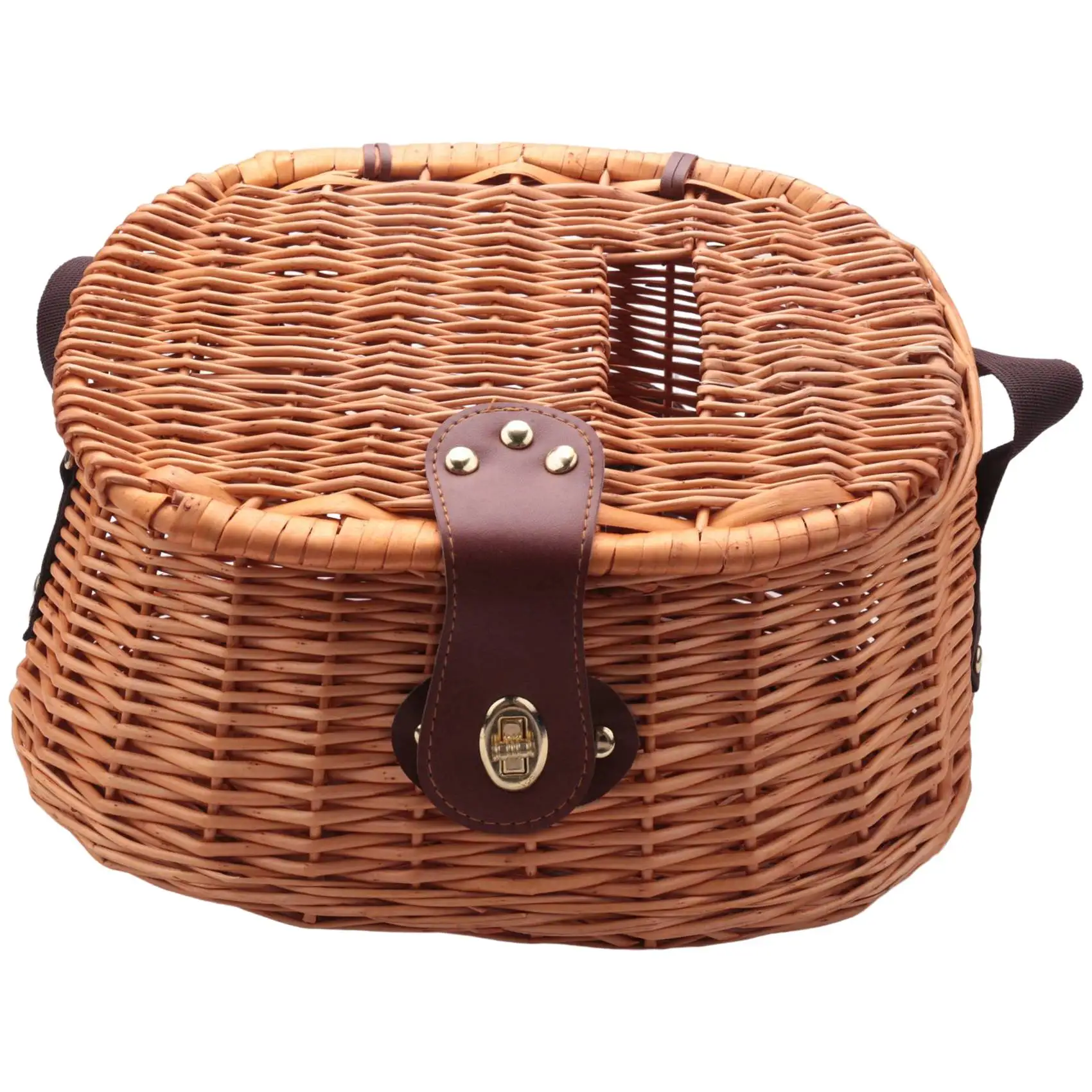 

TOP Wicker Basket Fishing Creel Trout Perch Cage Tackle Fisherman Box Outdoor Classical Willow Trout Fishing Creel Basket