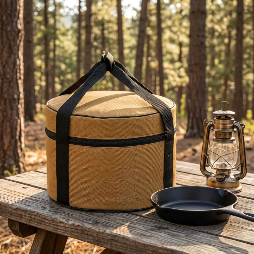 Oxford Cloth Outdoor Cookware Storage Bag Portable With Zippered Closure Camping Cooker Organizer Waterproof Large Capacity