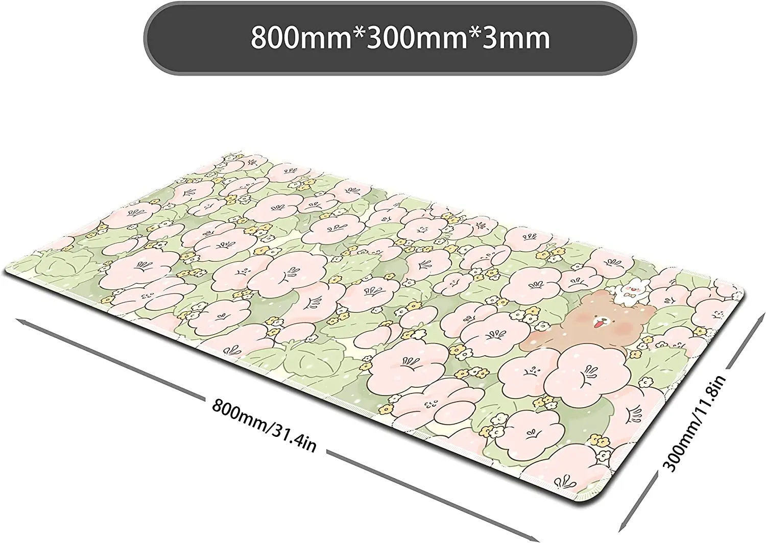 Cute Computer Desk Mat for Keyboard Large Mouse Pad Kawaii Aesthetic Desk Decor Accessories= XL Extended Anime Non Slip Pad