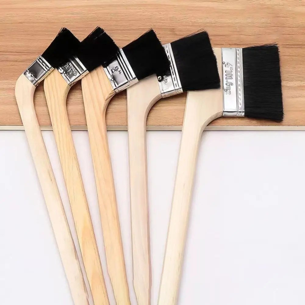Long Handle Elbow Universal Bristle Brush Cleaning Tool Wall Painting Wood Handle Brush Cleaning Handle Wooden Brush