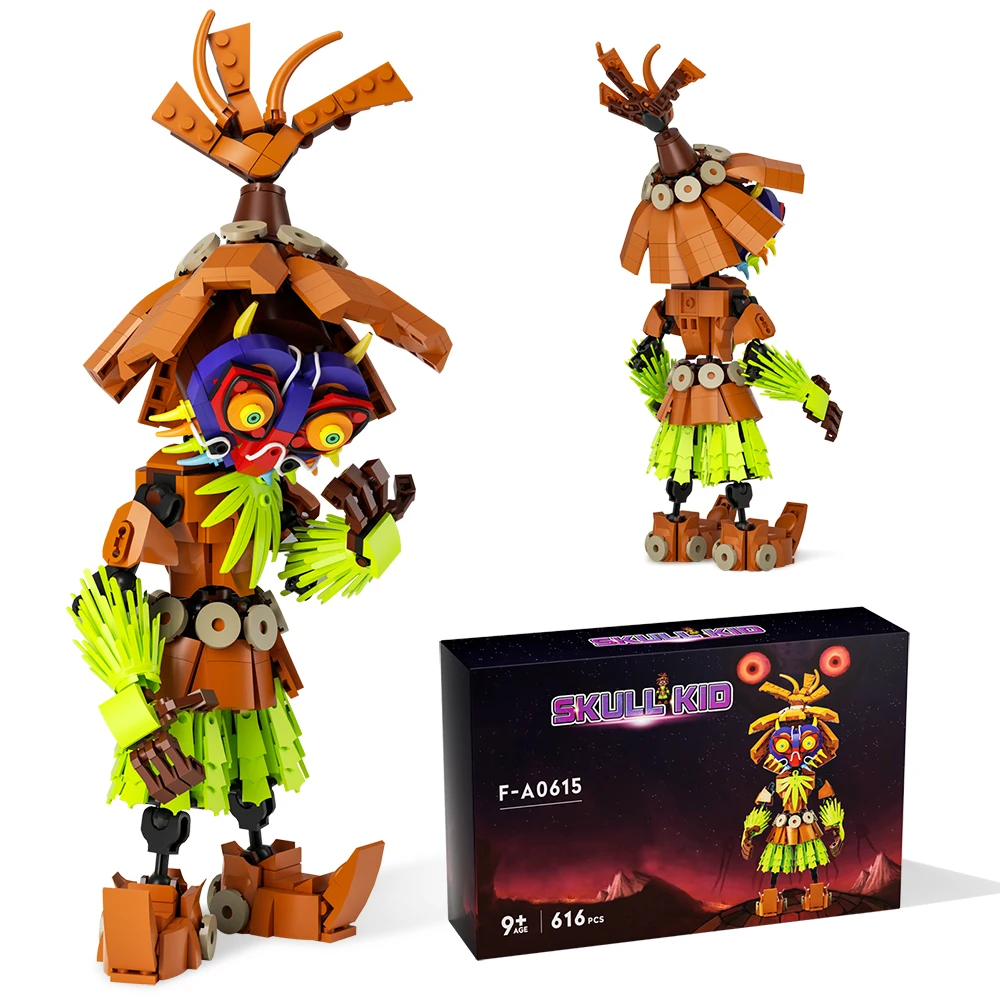 MOC Zelda Majoras Mask Link Skull Kid Anime Figure Building Blocks Model Kit Game Peripheral Collectible Brick Toy Kids Gift