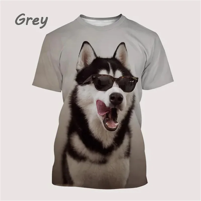 Hot Sale Cool Animals 3D Husky Men's Women's Fashion Oversize T Shirt 3D Printed T-shirts Short Sleeve Casual O Neck Tees Tops