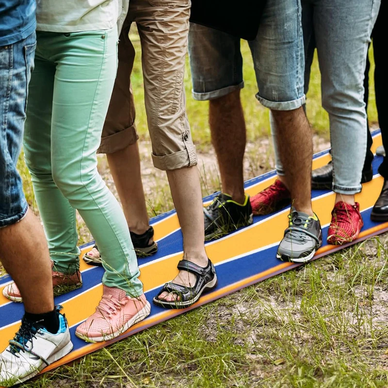 Jogos de construção de equipe ao ar livre para adultos e crianças atividade de aprendizagem em grupo mais grosso jogando tapete de corrida carnaval