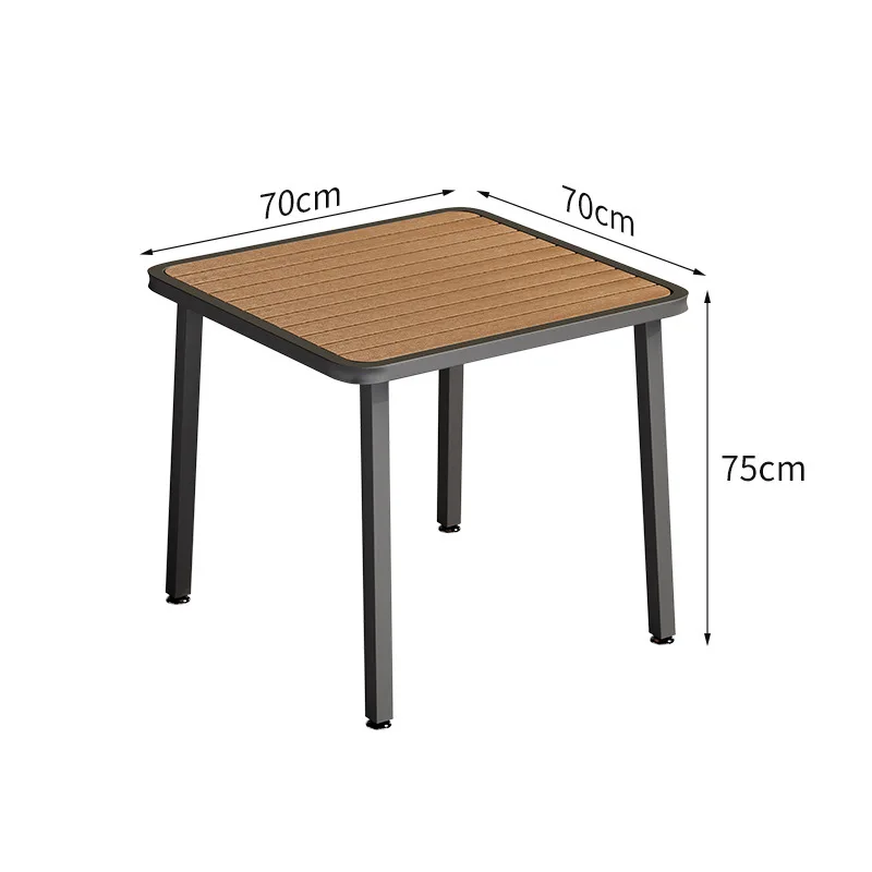 Garden outdoor preservative wood small square table leisure milk tea shop outdoor