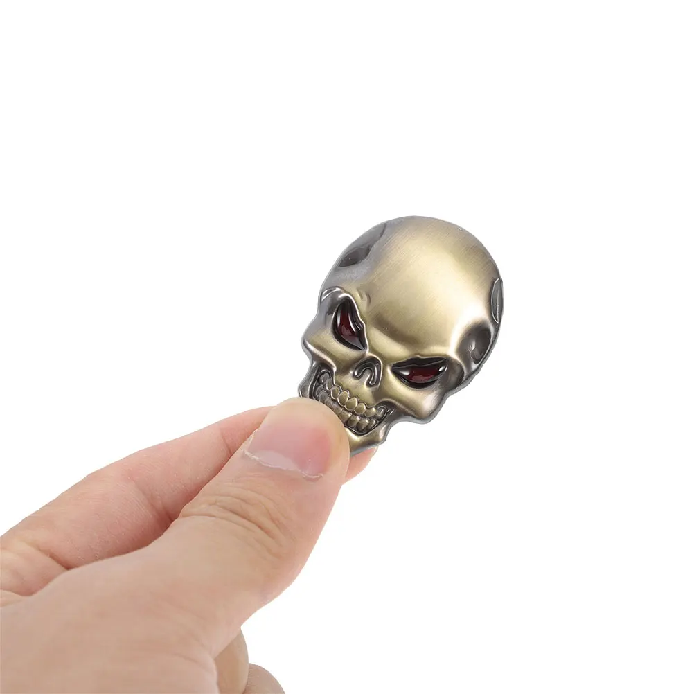 

2 Pcs Skull Sign Car Sticker Decoration Metal Accessories Durable Waterproof Demon Plaque For Cars motorcycles Bicycles