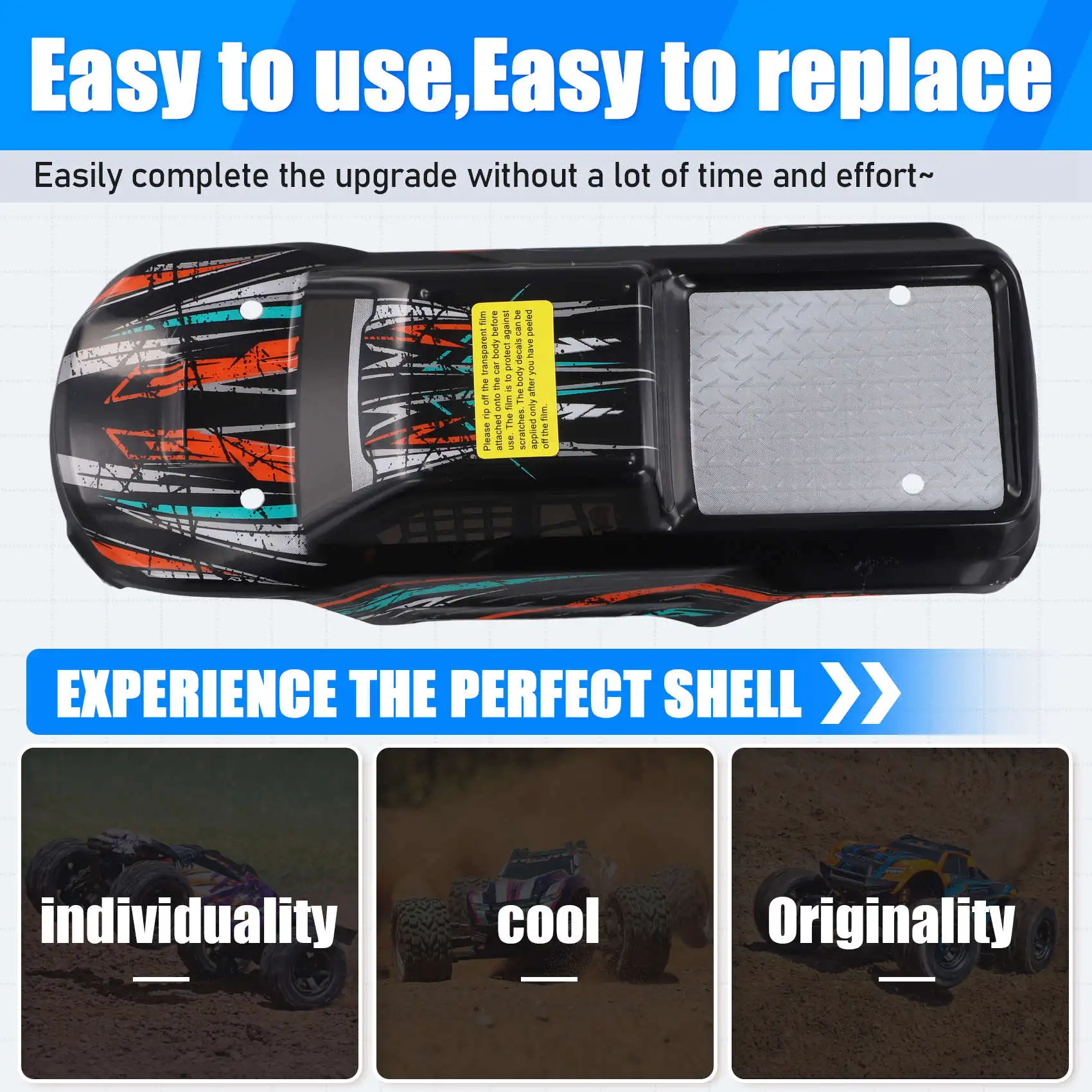 L79A HBX 16889 16889A 16890 16890A SG1601 SG1602 RC Car Body Shell and Sticker B004-INV 1/16 RC Car Parts Accessories A view 6