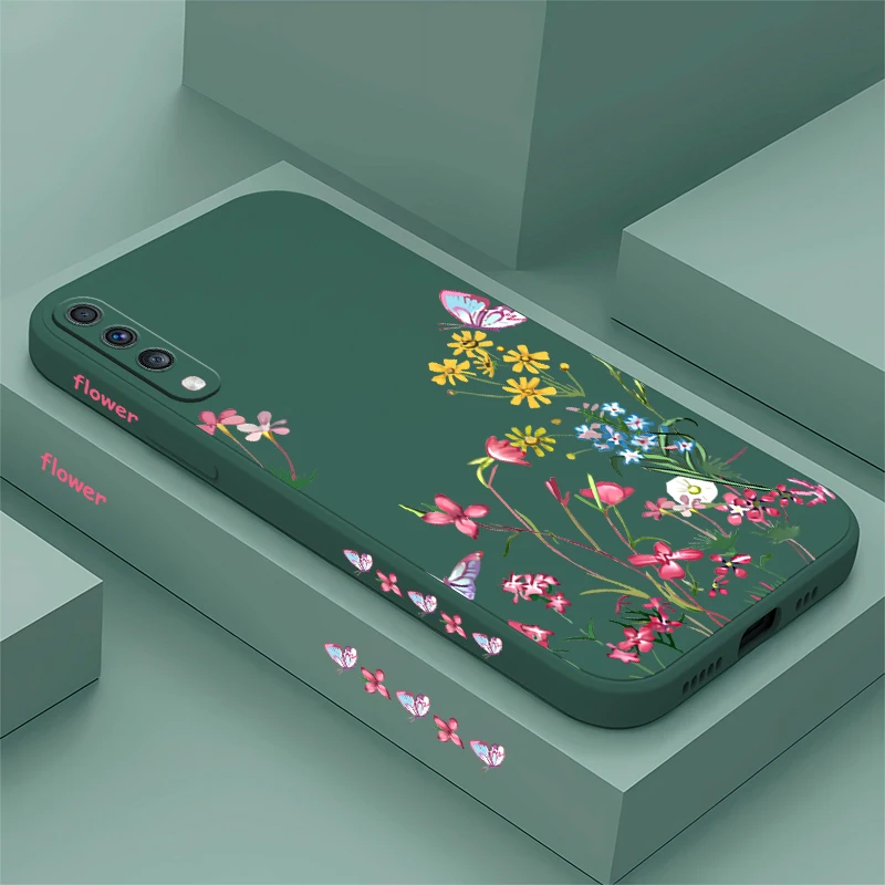 Bright Color Flower Case For Samsung Galaxy A91 A81 A73 A53 A33 A72 A52 A42 A32 A71 A51 A31 Shockproof Silicone Soft Phone Cover