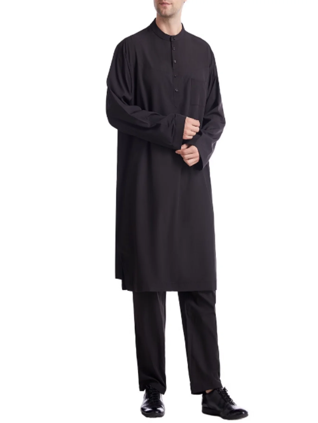 Small stand collar Middle Eastern Arab men's robe suit, highlight the extraordinary