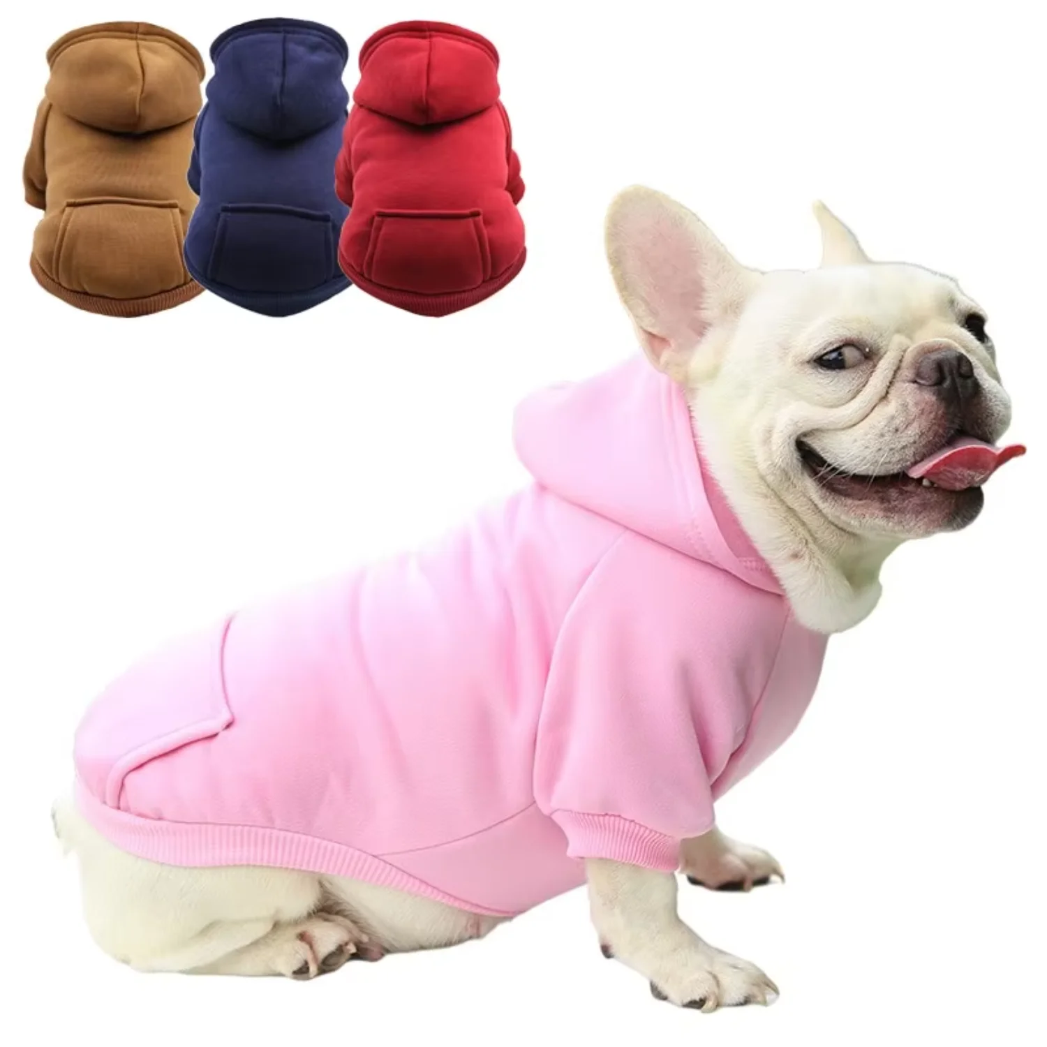 Dog Winter Hooded Sweatshirt for Small and Medium Doggy Pet Coat Puppy Cat Jacket Clothes Chihuahuas French Bulldog Costume