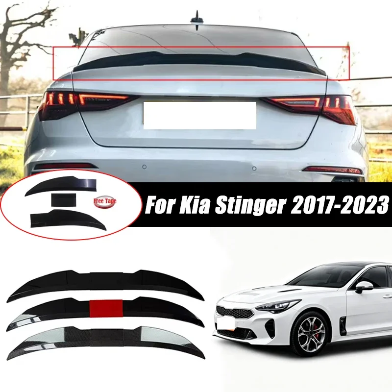 3pcs Sedan Rear Trunk Spoiler For Kia Stinger 2017-2023 Adjustable DIY Modified Trunk Spoiler Automotive Accessories
