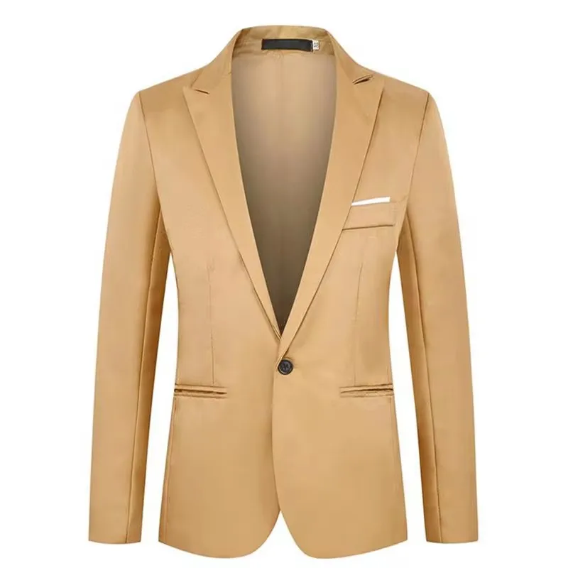 New Arrival Luxury Men Blazer Fashion Brand Suit Slim Fit Suit Blazers Male Jacket Business Casual Solid Color Long Sleeve