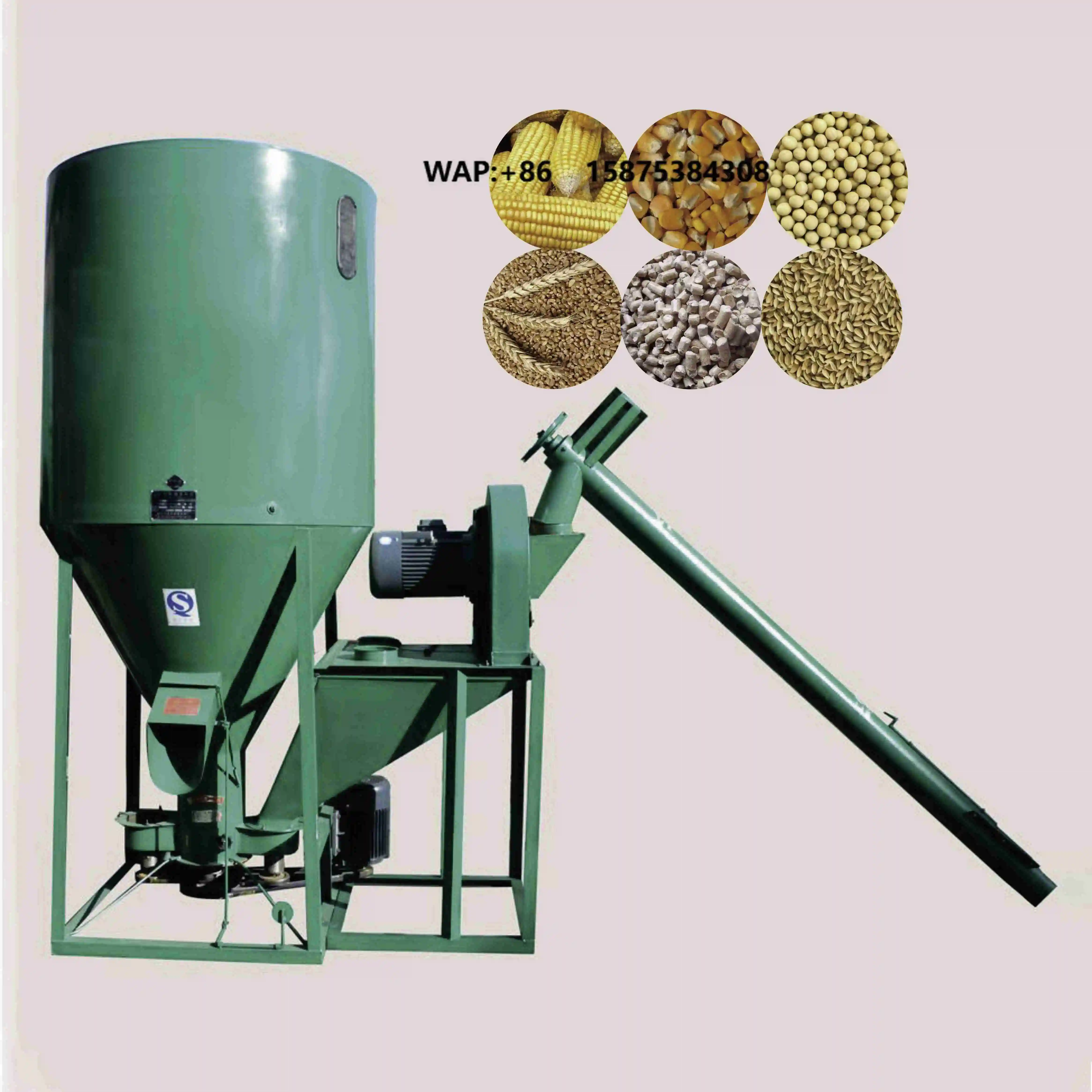 Hot Sale 500-2000kg Vertical Farm Chicken Pig Cow Sheep Livestock Feed Crusher Grinding Grinder Mixing Machine Feed Mixer