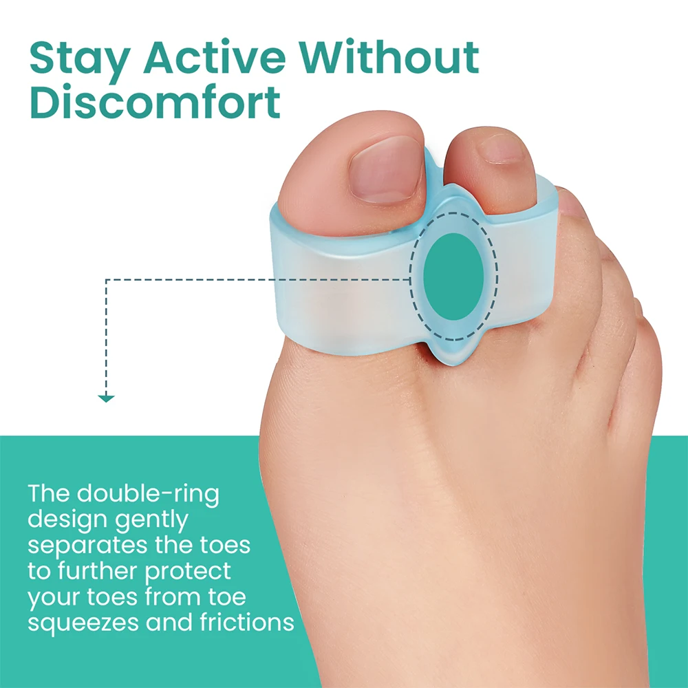 2Pcs/Pair Silicone Toe Separator Hallux Valgus Toe Overlap Correction Bunion Foot Care Orthopedics Corrector Pad Pedicure Tools