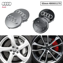 4pcs 60mm Car Styling Audi Wheel Center Cap Emblem Hub Covers Badge For Audi B5 B6 B7 B8 B9 D3 Q3 Q5 Q7 TT A1 A3 A4 A5 A6 A7 A8