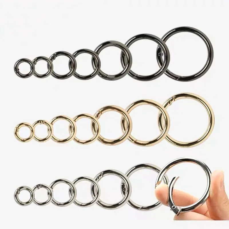 5Pcs 25/30/35/40MM Metal Spring Buckles Carabiner Hooks Handbag Clasp Stainless Steel Keyring Snap Gate O Ring Camping Clasp