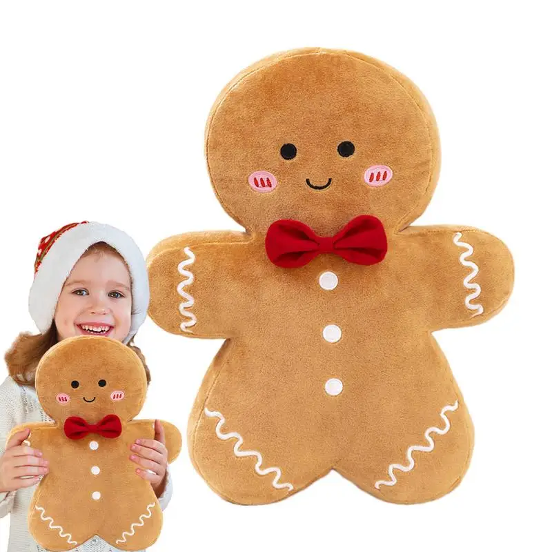 Gingerbread Man House Pillow Soft Plush Gingerbread House Plush Doll Funny XMas Tree Party Decor Doll For Sofa