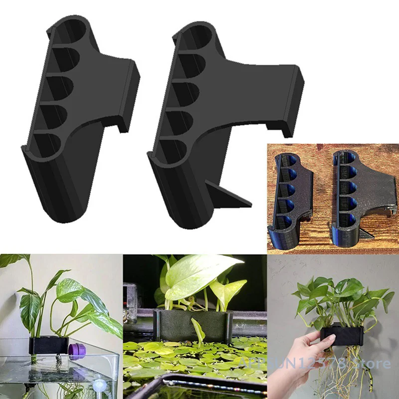 Taza para plantas acuáticas con 5 agujeros, soporte para plantas de acuario para colgar en el tanque, soporte para cultivo de plantas, decoración colgante para acuario