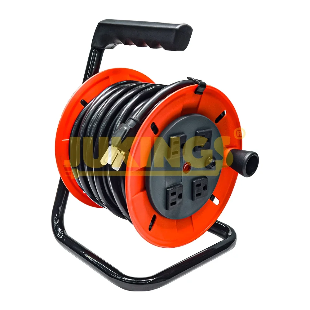 50FT Foot Extension Cord Reel With 4-Outlets And Circuit Breaker Extension Cord Reel