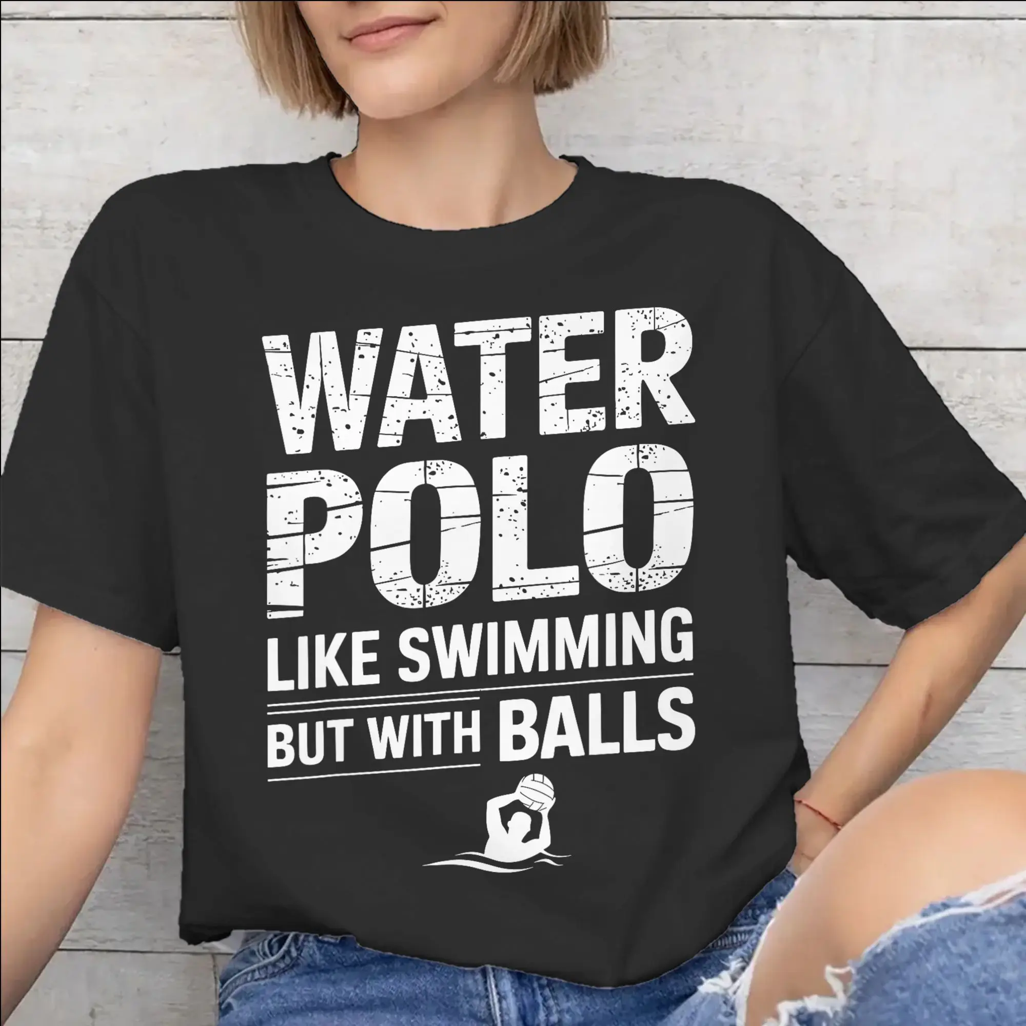 Graphic Printing Water Polo Player  T Shirt for Men Women  100% Cotton Tee Shirt Short Sleeve Tops