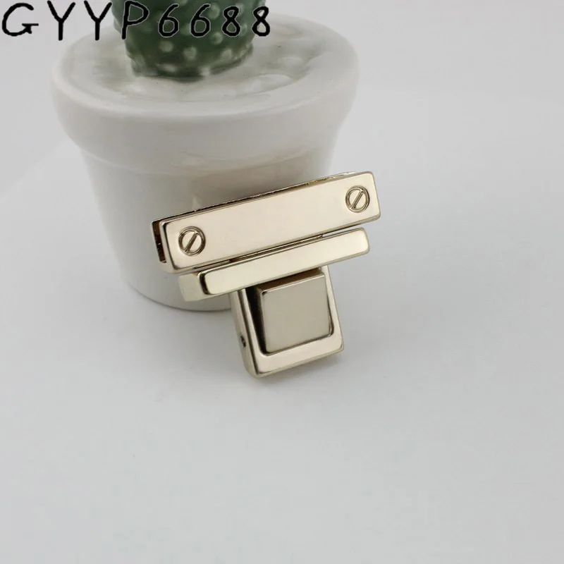 5-20sets 38*30 Light gold metal pressed lock arch briefcase for genuine leather bag making Plug lock hardware accessories