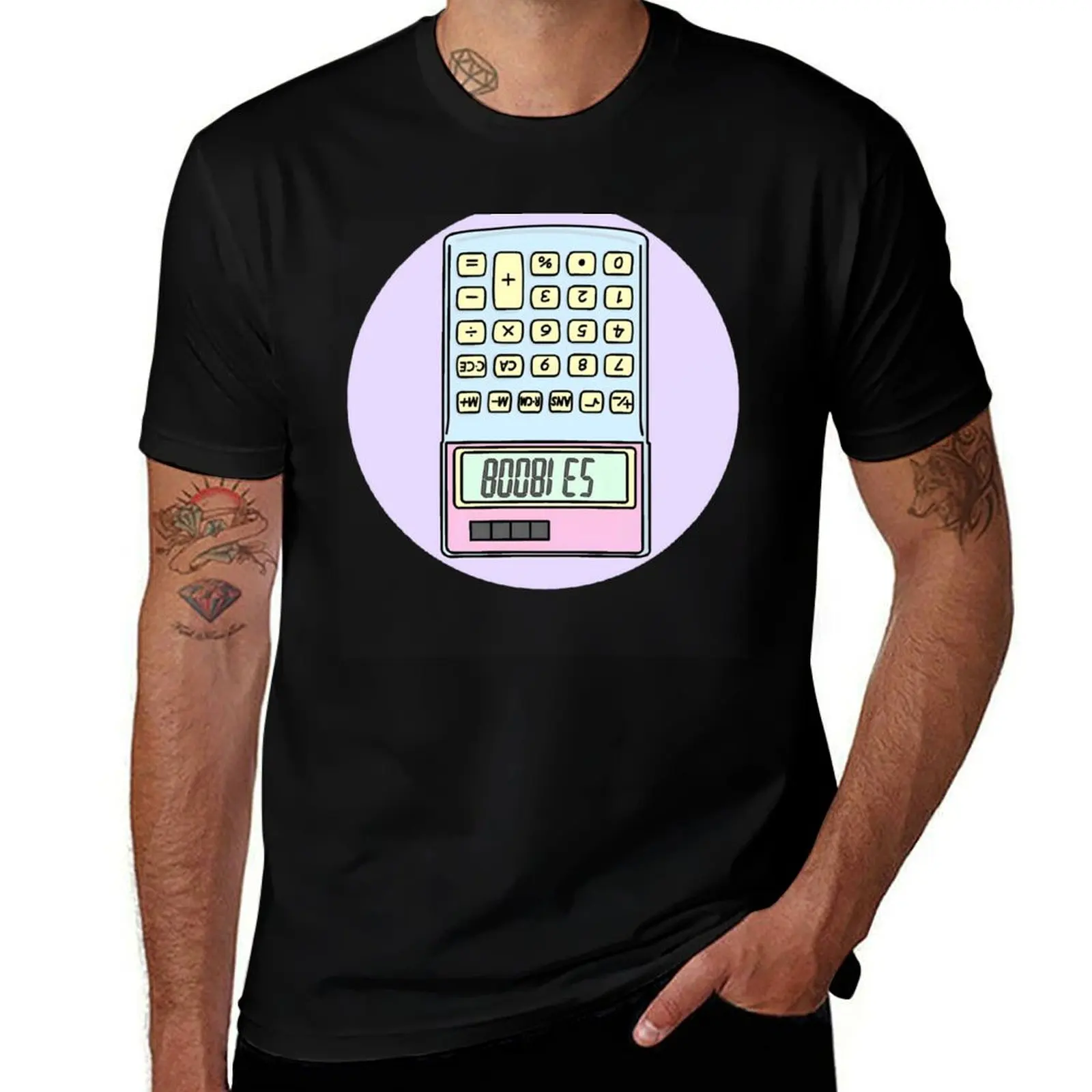 Pastel Calculator Boobs T-Shirt Long Lasting Casual T-Shirt
