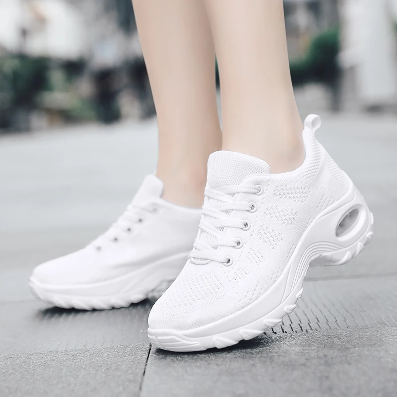 Fashion Casual Women Heighten Comfortable Mesh Breathable Walking Ladies Shoes Air Sneakers