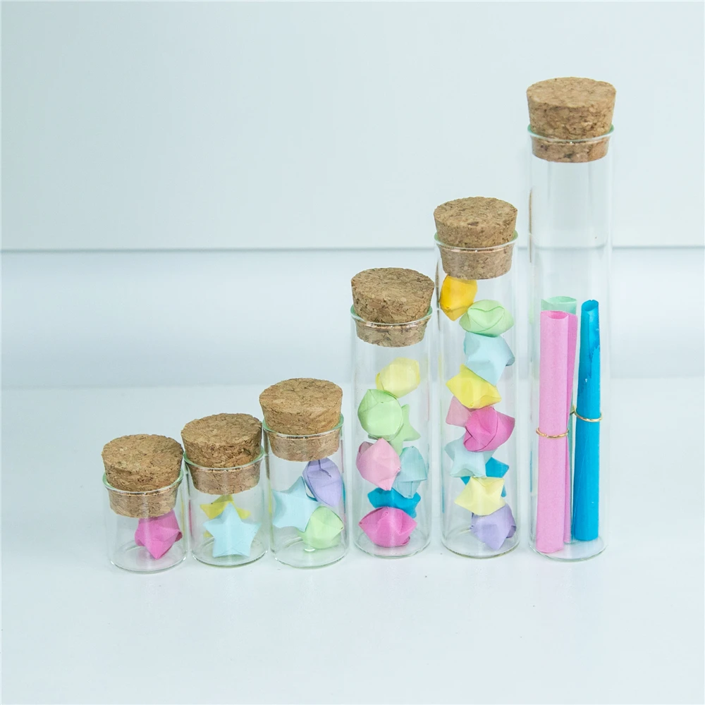 

50PCS Mini Glass Bottle DIY Jars Message Vials Cork Mini Decoration 22mm Diameter Small Containers Jars Transparent Drift Bottle