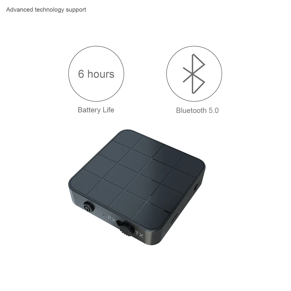 1PC BT 5.0 Wireless Receiver Transmitter HIFI RCA To 3.5mm Aux Audio Adapter Li-Polymer 200mAh Easy To Setup And Pair