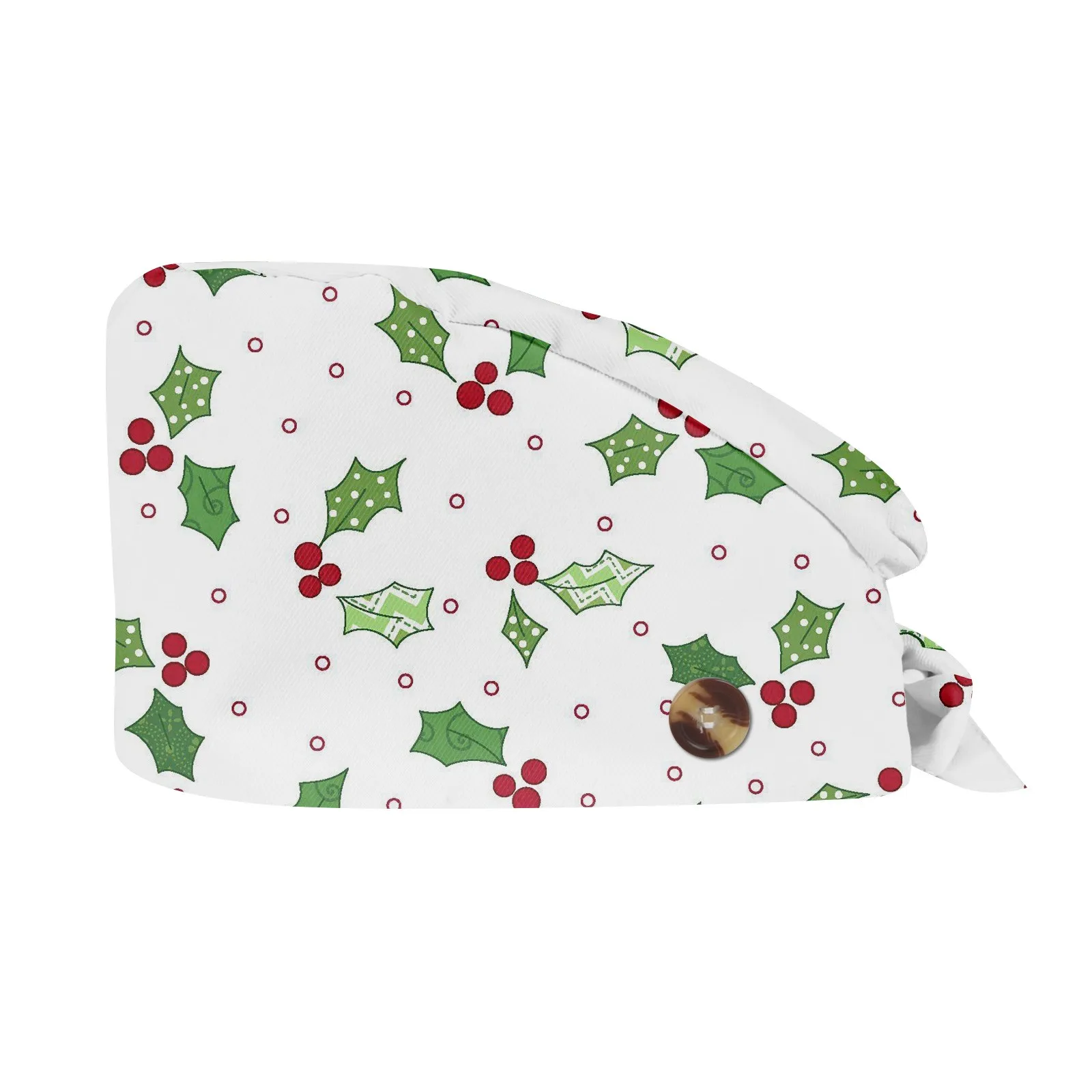 Medizinische Peeling-Mütze mit Weihnachtsdruck, Krankenschwester-OP-Mütze, Baumwolle, Raffhalter, Riemen, Krankenhaus, Veterinär, Arzt, Zahnarzt, Schädeldecke, Kopfbedeckung