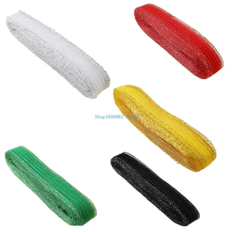 

T3LC Washable Metallic Thread Ribbon Silk Binding Clothing Embellishments Trimmings for Professional Uniforms