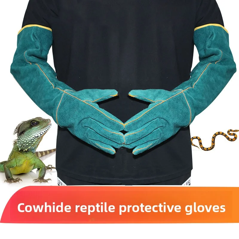 

Pet Protective Gloves Reptile Bite Resistant Gloves 62cm For Giant Lizards Snakes Bite Resistant Supplies Lizard Supplies