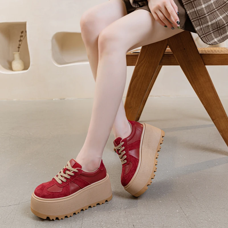 AIYUQI Dexun Shoes Women 2025 Spring New Platform Casual Shoes Ladies Fashion Muffin Bottom Lace-up Women's Shoes