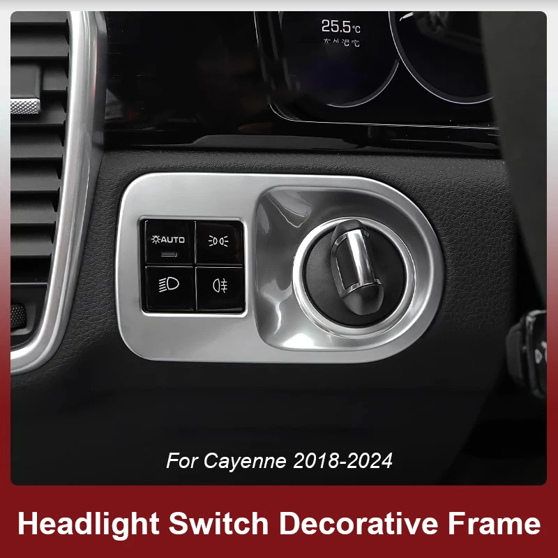 

For Porsche Cayenne Coupe 2011-2017 2018-2021 2022 2023 2024 Car Headlight Start Switch Decorative Frame Interior Modification