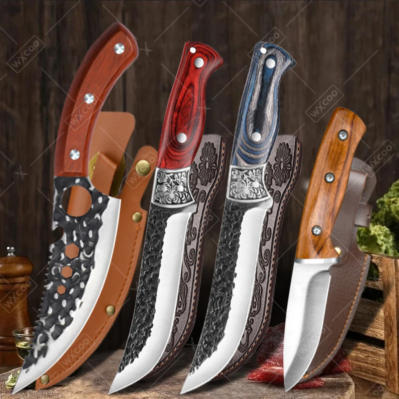WXCOO-Stainless Steel Multi-purpose Kitchen Knife Forged Meat Cleaver Fruit and Fish Slicer Chef's Boning Knife Kitchen Cooking