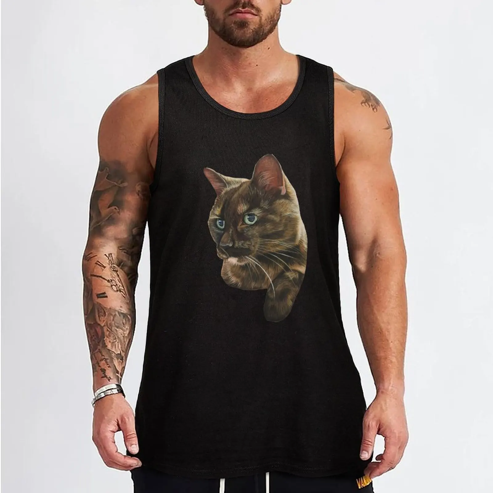 Angel the tortoiseshell cat Tank Top gym for men sleeveless t-shirts for men Man summer clothes Vest for boy