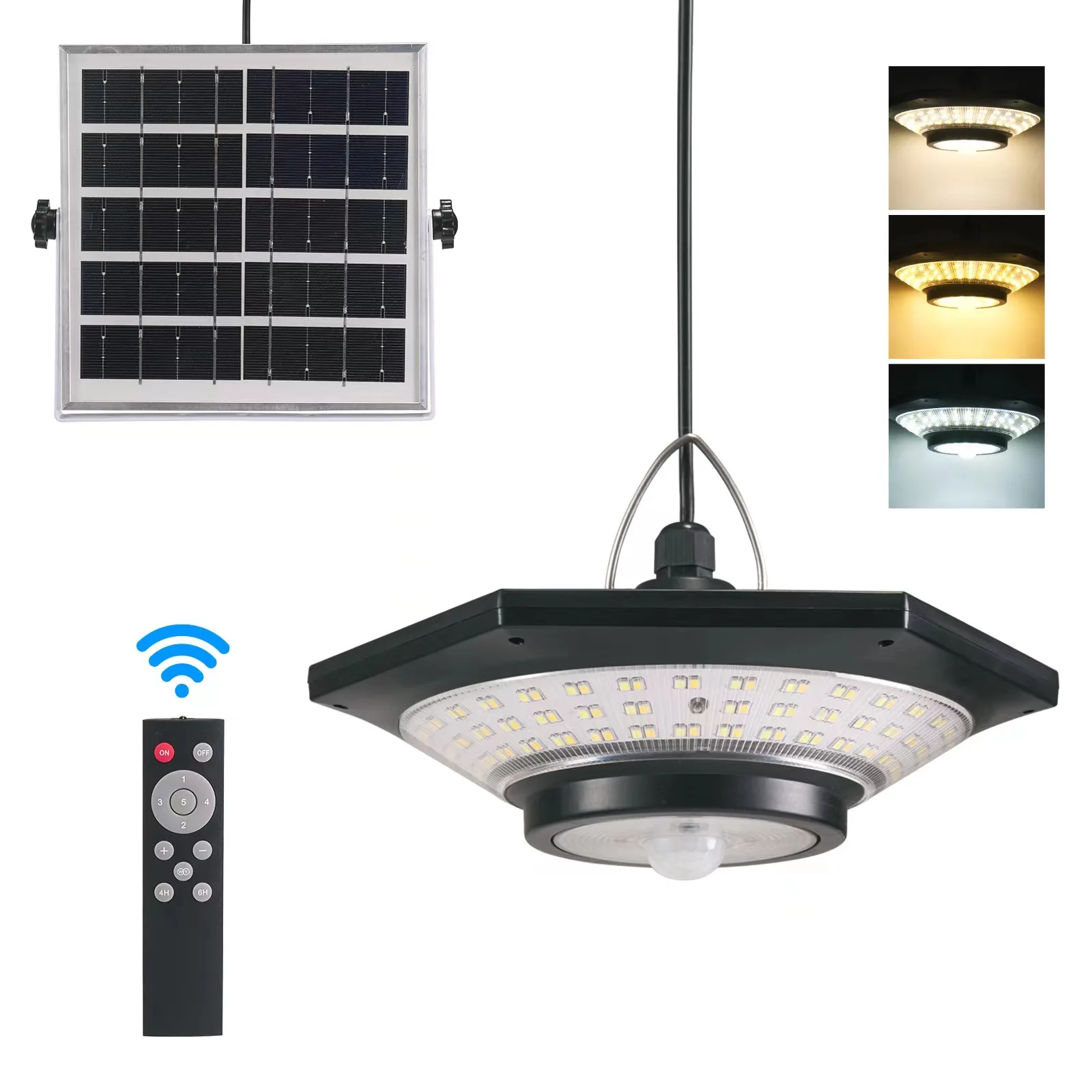 Solar Shed Light Solar Pendant Light Indoor Outdoor 228/180 LED 1000LM 5 Modes with Remote Control for Barn Gazebo Garage