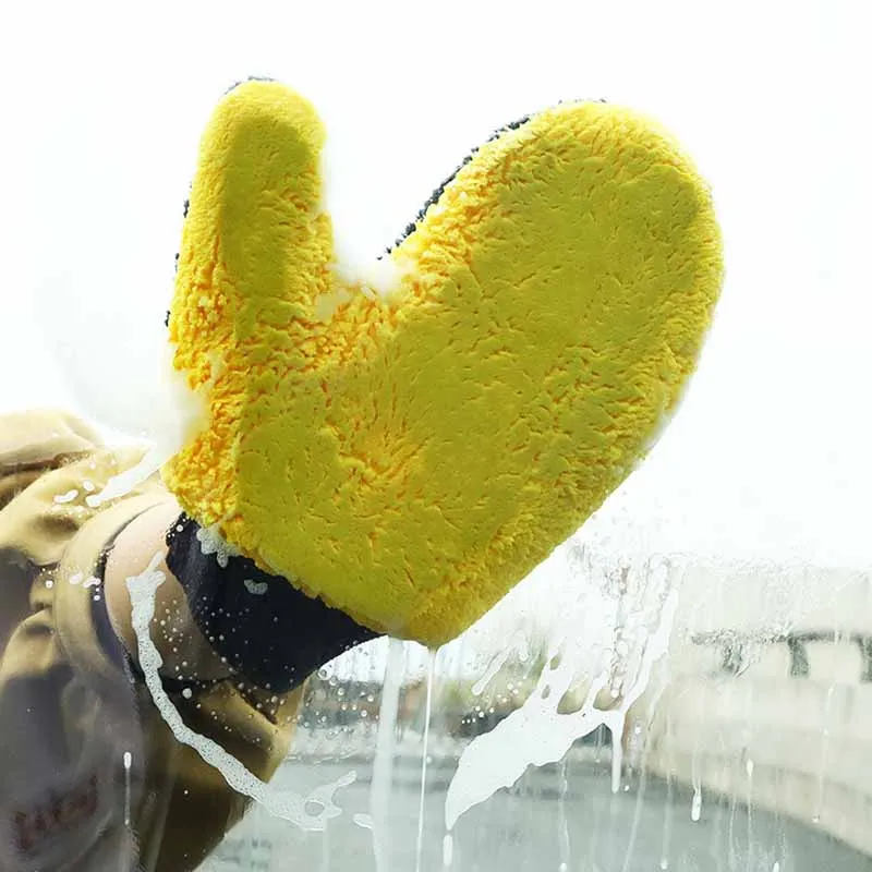 Car Supplies Car Wash Gloves Special Double-sided Waterproof Coral Velvet Does Not Hurt The Paint Surface Rags Cleaning Tools