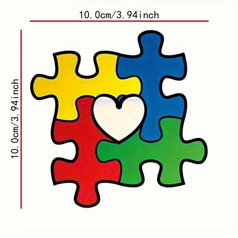 

1PC Heartwarming Autism Puzzle Sticker for Laptop, Water Bottle, Guitar, Notebook - Impactful Decal to Spread Love