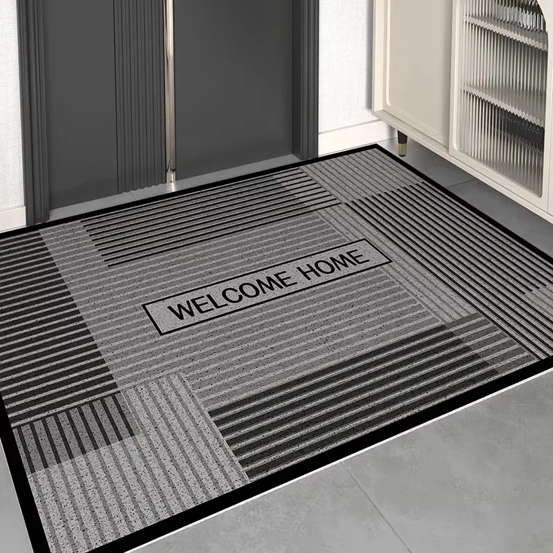 Entrance Doormat Simple Black Dirt Resistance Welcome Floor Mat Suitable for Living Room Bathroom Corridor Bedroom Outdoor Rug