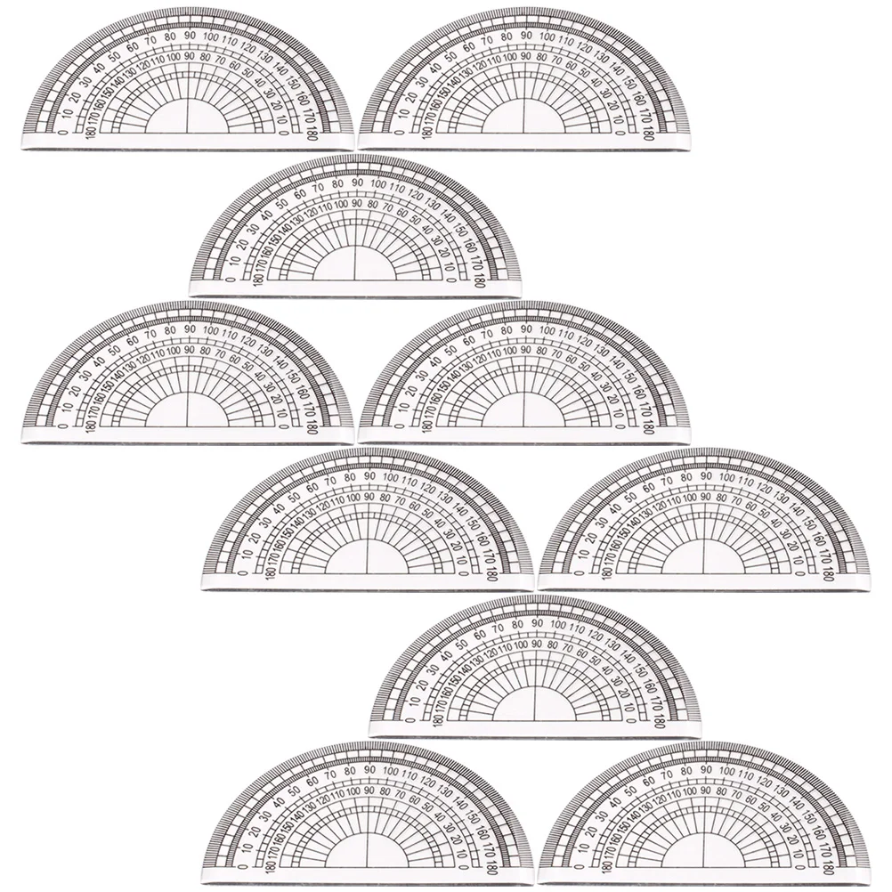 

10 Pcs Plastic Protractors Triangle Ruler Clear Scale Portable Measuring Tools for Geometry Drafting Architecture
