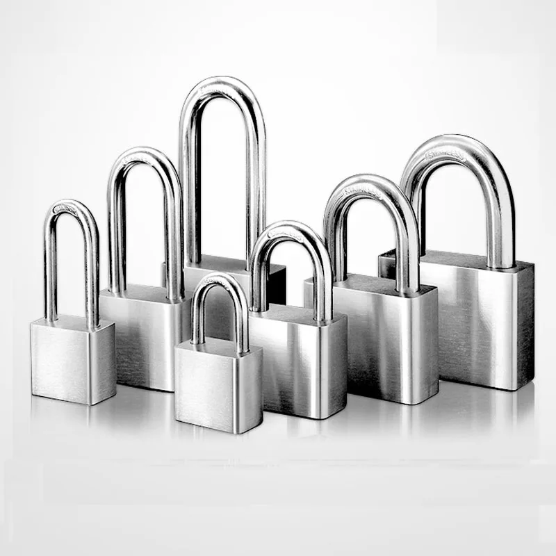 

304 Stainless Steel Padlock Heavy Duty Solid Lock Door Locks Weatherproof Not Rust Lock Core Include 4 keys Safety Door