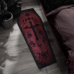 Alfombras de estilo bruja para sala de estar, decoración de dormitorio de Halloween, Alfombra de vampiro, tapete de puerta de ataúd gótico oscuro, alfombra gruesa de diseño Original